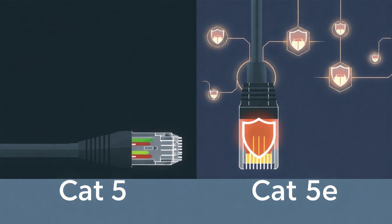 A Cat 5e kábel csökkentett interferenciával biztosít gyorsabb adatátvitelt.