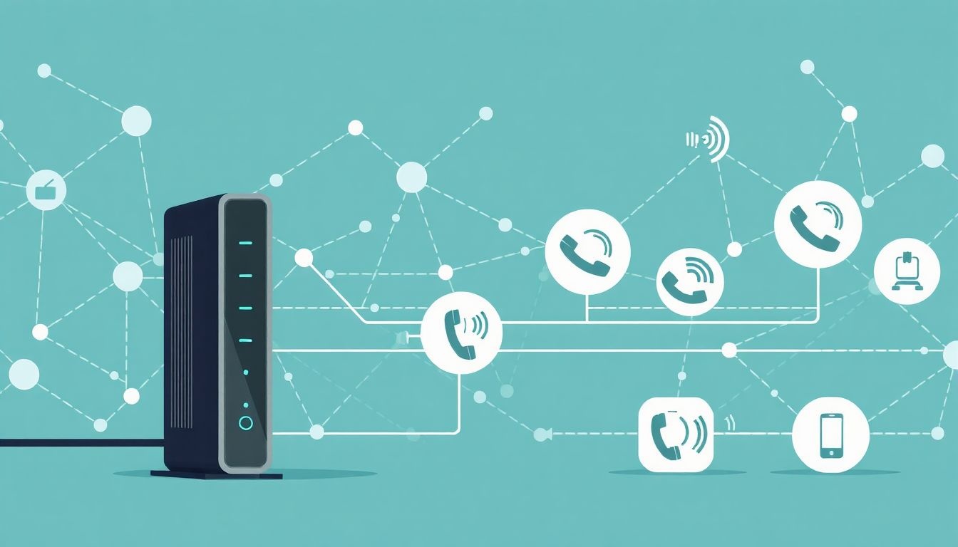 A kábelmodem gyors adatátvitelt biztosít VoIP-hívásokhoz.