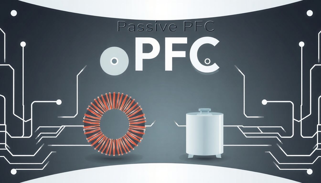Passzív PFC áramkörökben induktorok és kondenzátorok optimalizálják a teljesítményt.