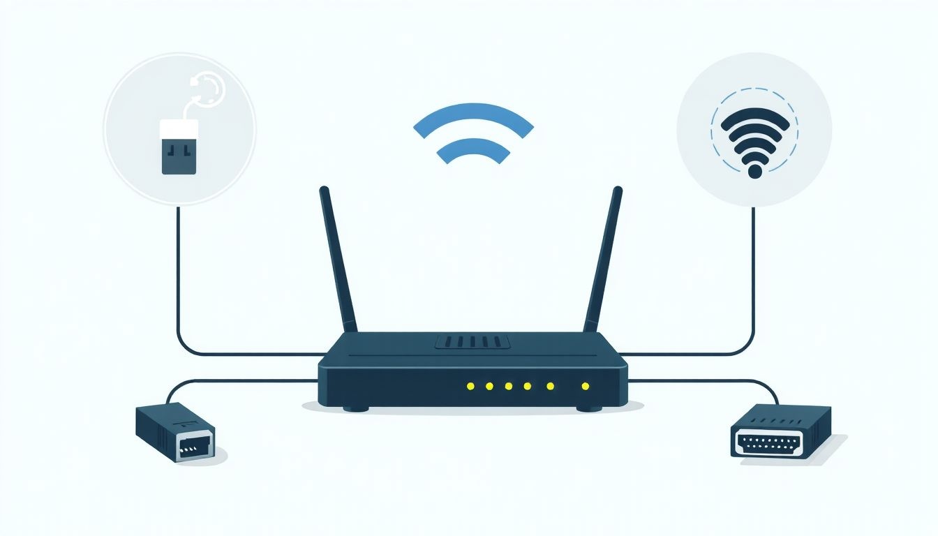 A routerek Ethernet, Wi-Fi és soros portokkal kapcsolódnak hálózatokhoz.