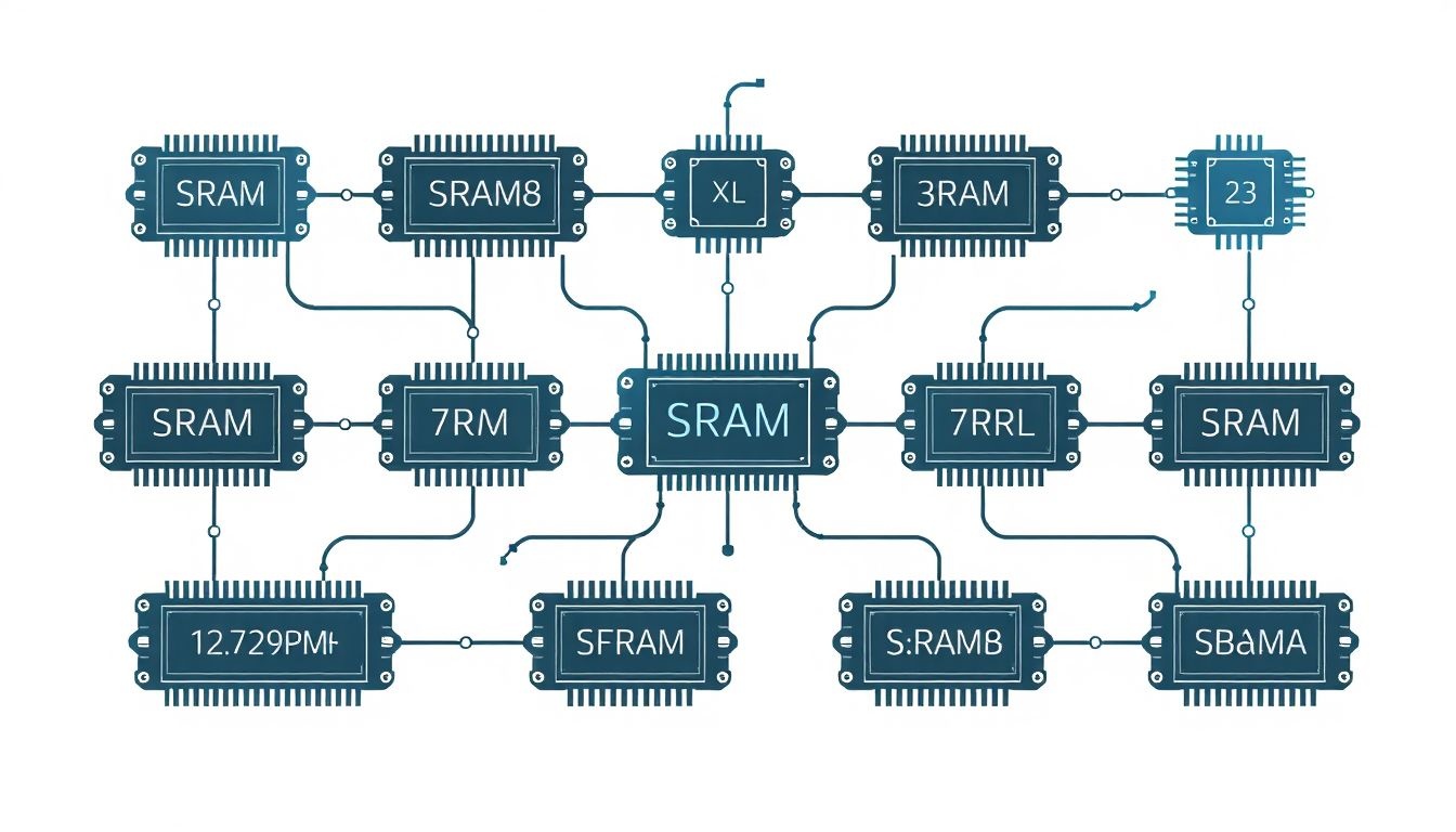 A SRAM gyors, energiatakarékos memória, statikus adatok tárolására.