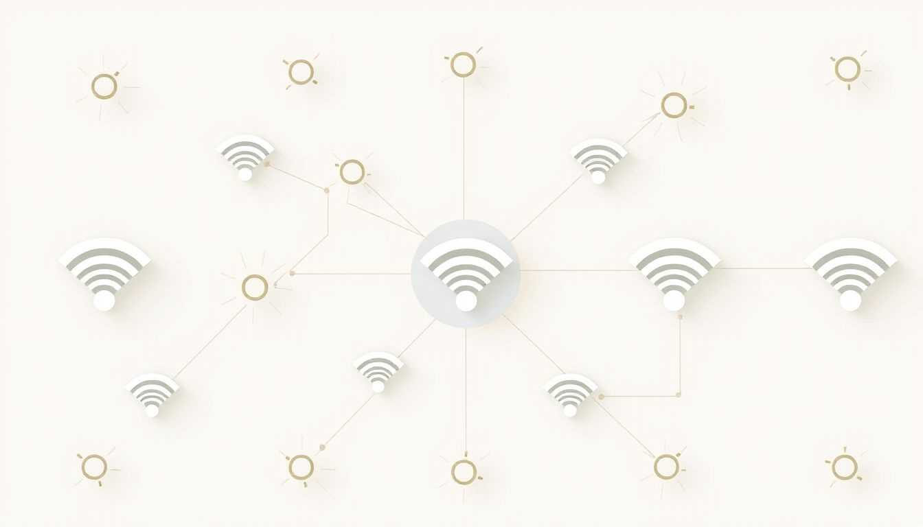 A Wi-Fi mesh hálózatok több eszközt összekapcsolva növelik a hatótávot.