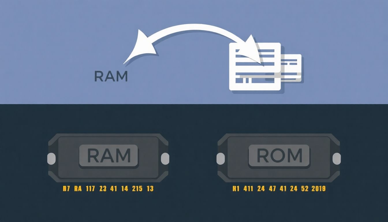 A RAM gyorsan írható, míg a ROM tartós, nem írható memória.