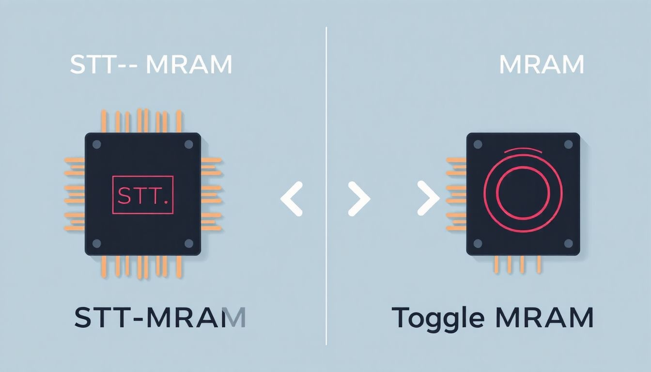 Az STT-MRAM alacsony energiafogyasztású, Toggle MRAM gyorsabb írású.