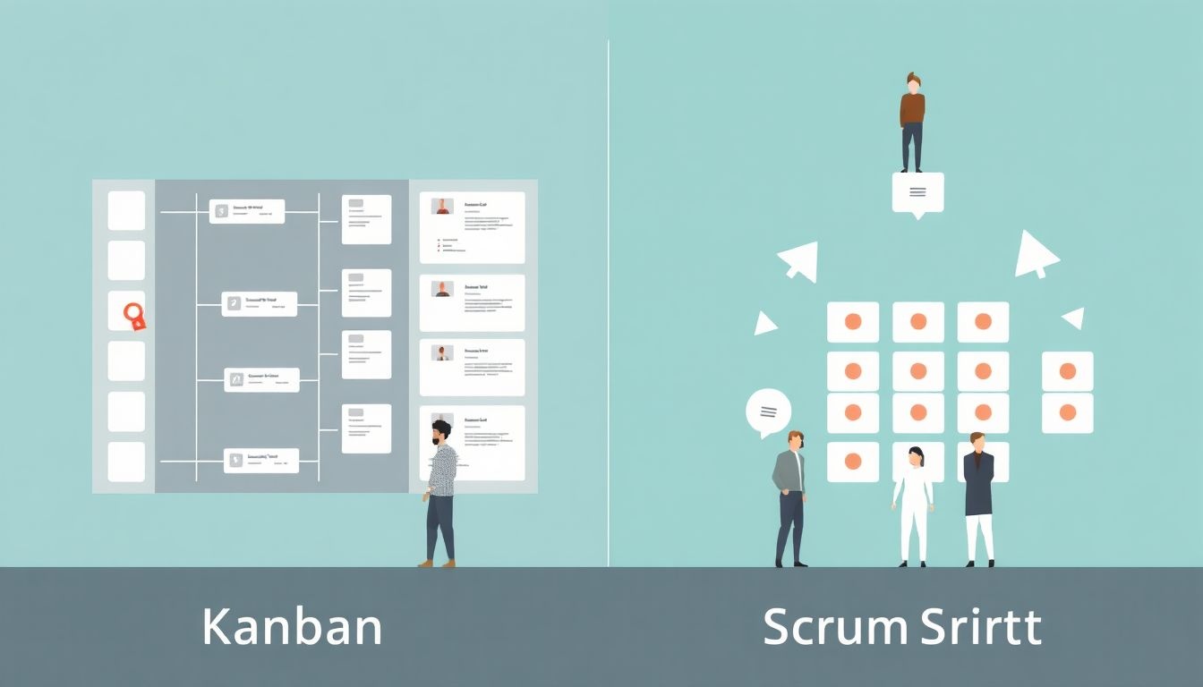 A Kanban folyamatos áramlást, míg a Scrum iteratív sprintet alkalmaz.
