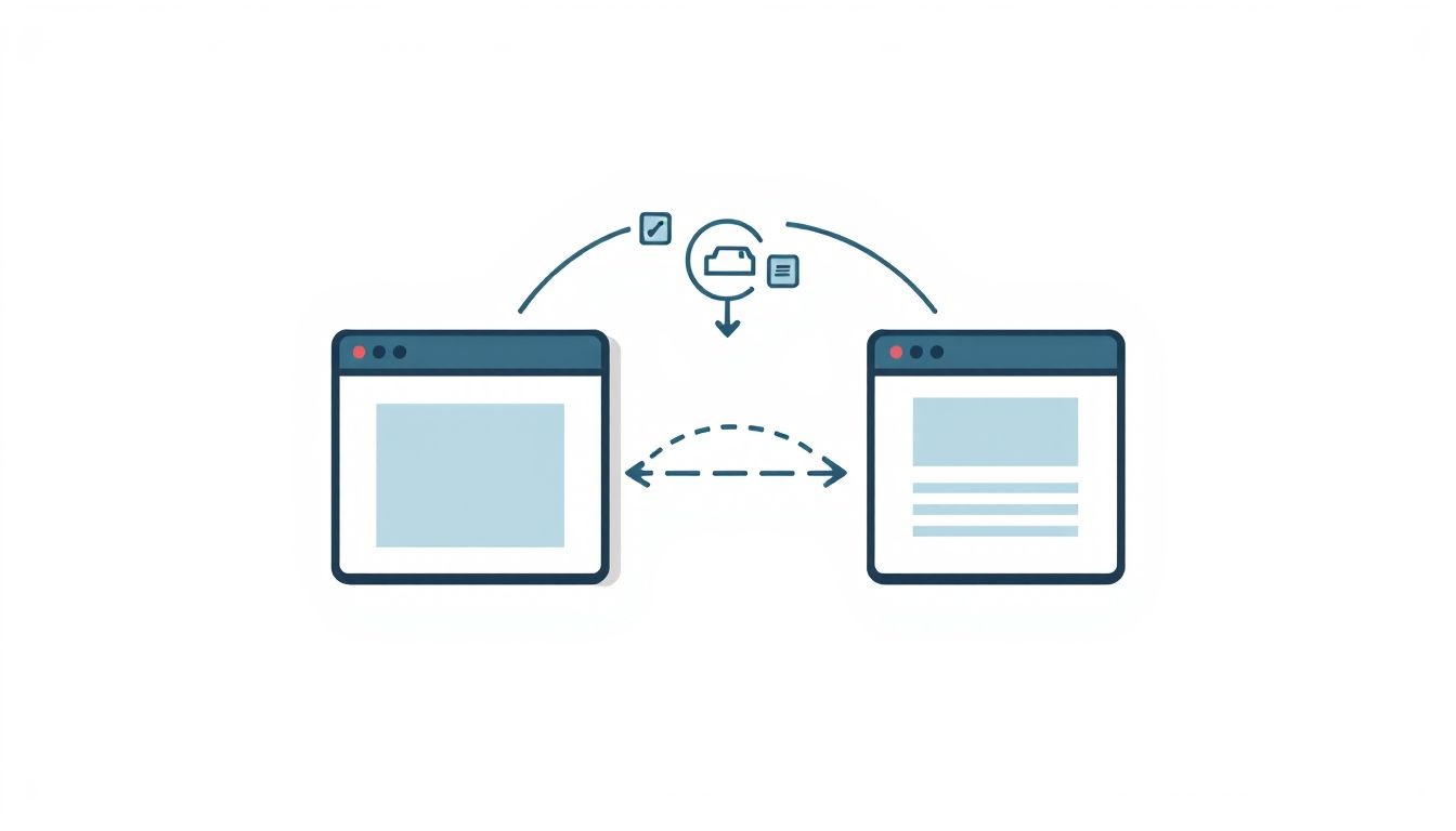 Az iframe és szülőoldal között a postMessage API biztonságos kommunikációt tesz lehetővé.