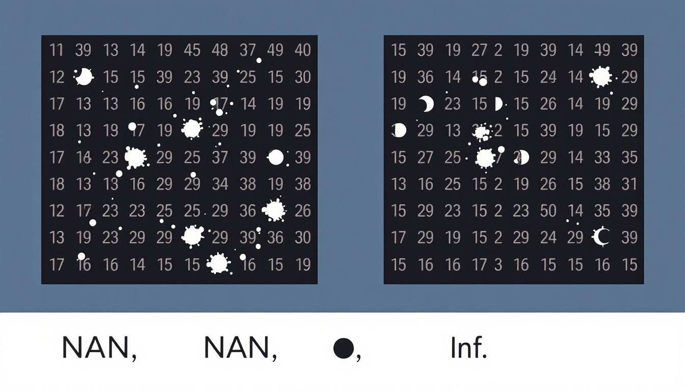 A NumPy NaN és Inf értékekkel hatékonyan kezeli hiányzó adatokat.
