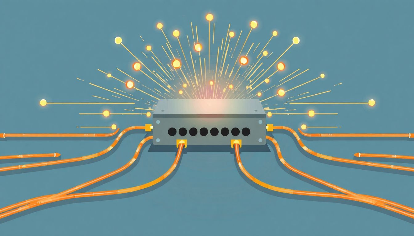 A DSLAM az előfizetők jeleit multiplexálva továbbítja.