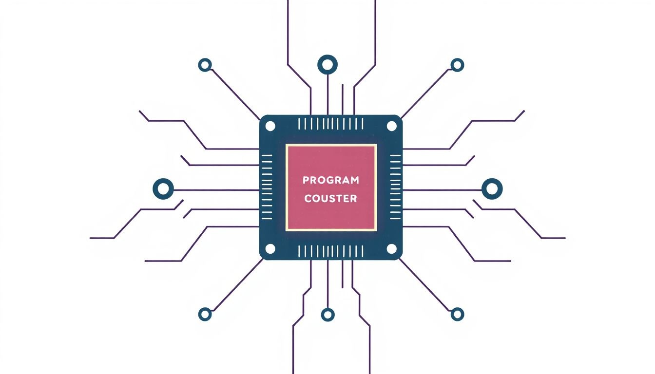 A programszámláló koordinálja az utasítások sorrendjét és végrehajtását.