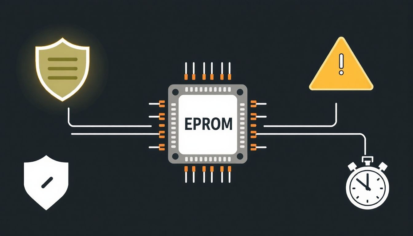 Az EPROM újraírható, de csak UV-fénnyel törölhető.