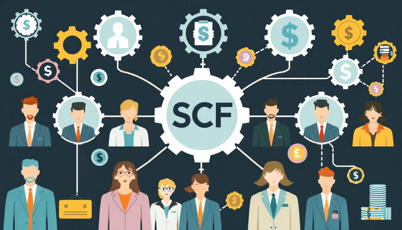 Az SCF ökoszisztéma résztvevői kölcsönösen előnyös kapcsolatot alkotnak.