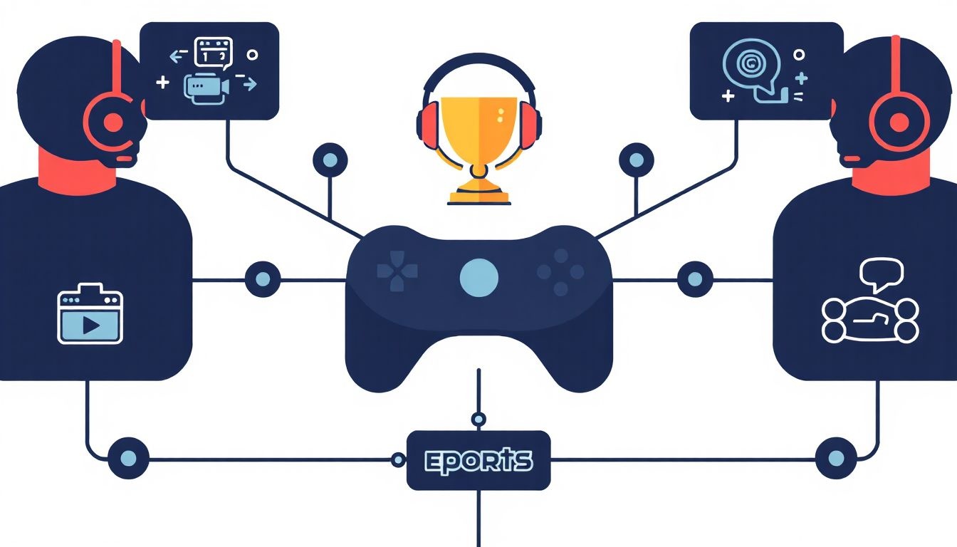 Az e-sport ökoszisztémája csapatokból, szervezőkből és szponzorokból áll.