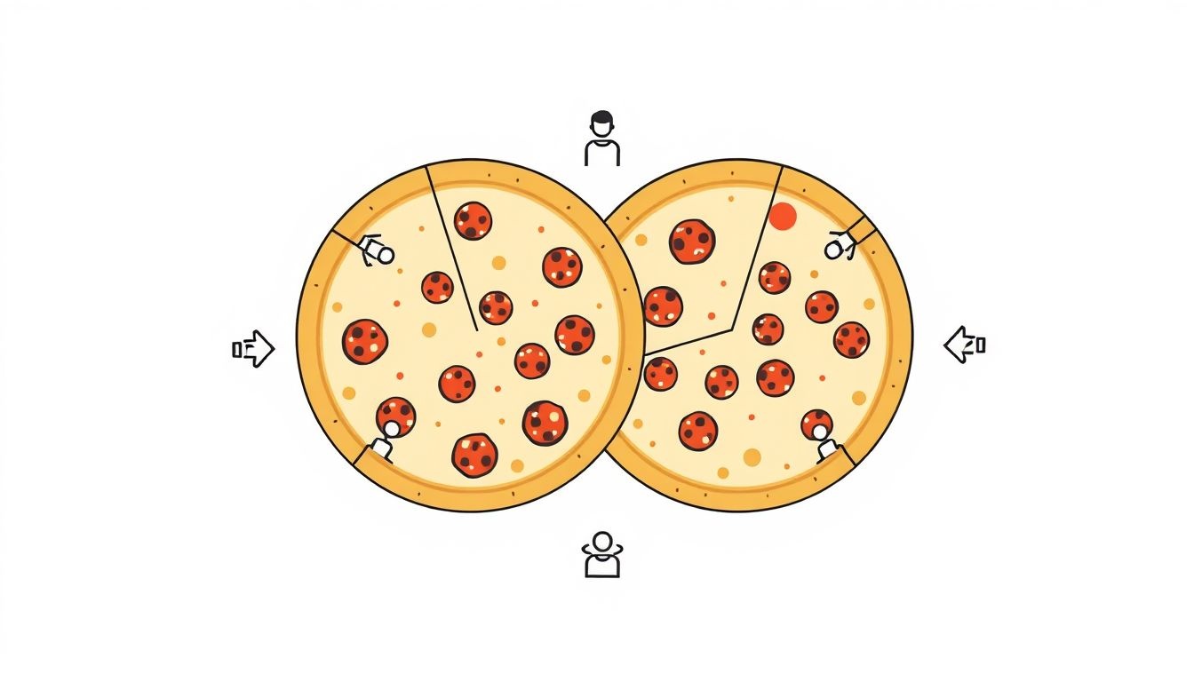 A két pizza szabály támogatja az agilis csapatok hatékony együttműködését.