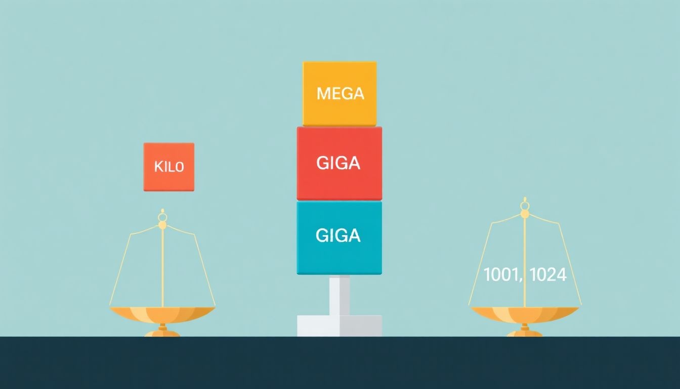 A kilo, mega, giga prefixumok jelentése 1000-es vagy 1024-es alapú.