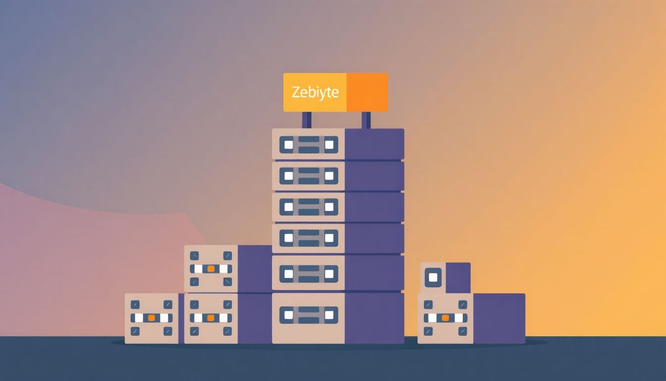 A zebibyte pontosan 2^70 bájt, az adathierarchia nagy egysége.