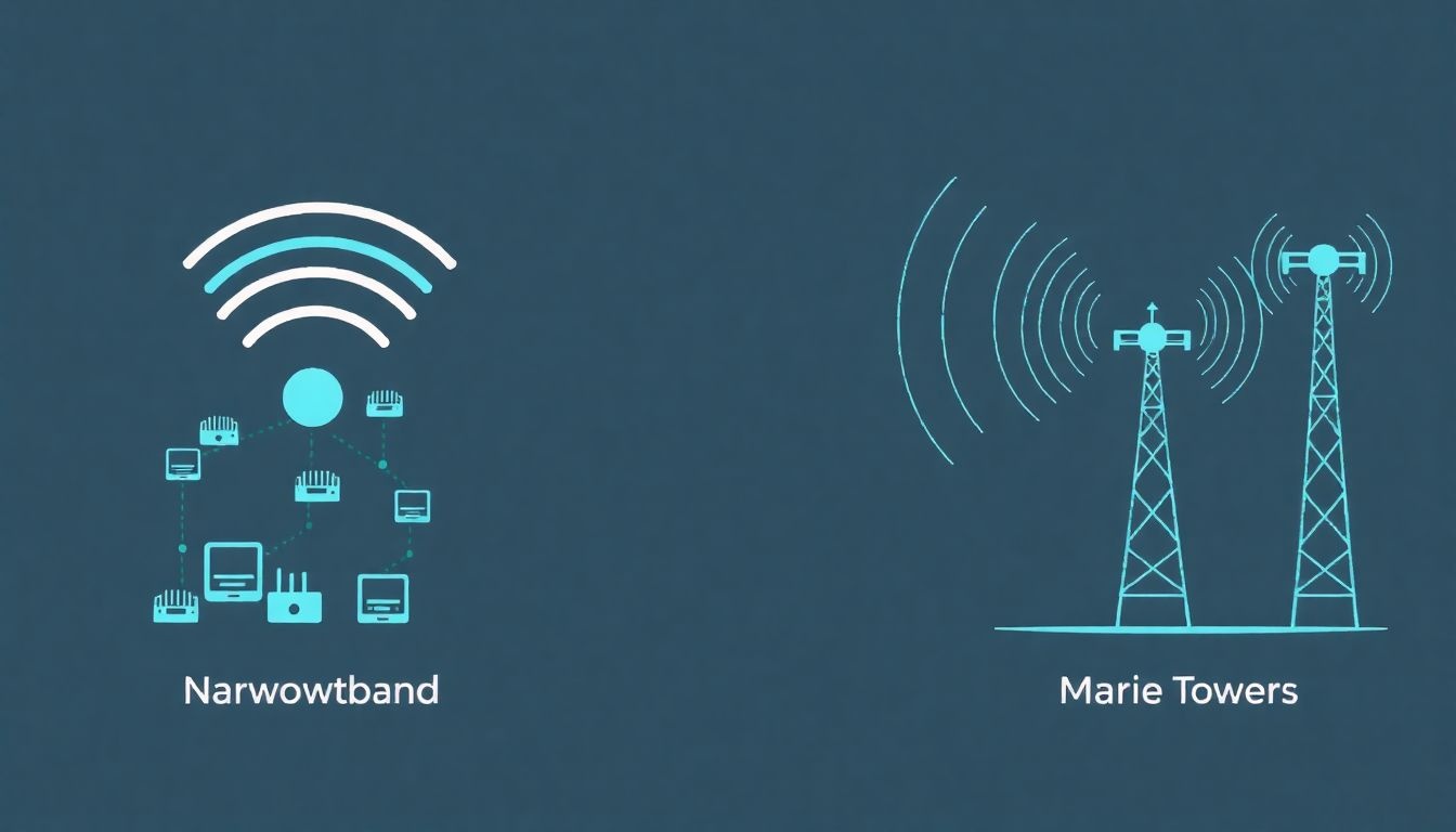 Az NB-IoT alacsony energiafogyasztással és mélyebb lefedettséggel rendelkezik.